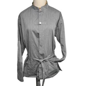 ORTTU snap front belted elbow patch Hong Kong jacket Heather Gray size medium M